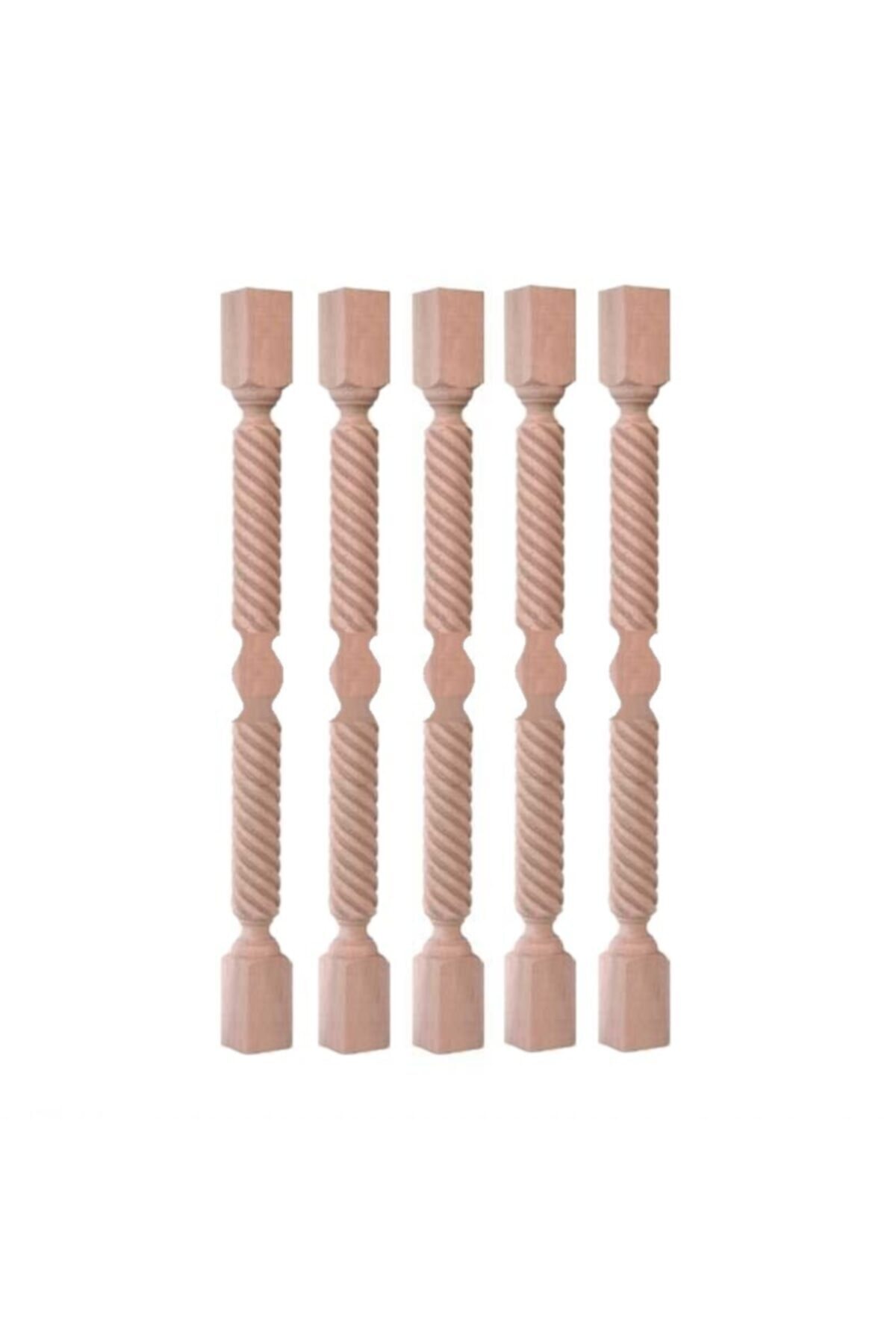 Bal-Kar 1.kalite 5 Adet Kayın Ahşap Merdiven Korkuluk Burgulu 5,5cm*5,5cm*80cm